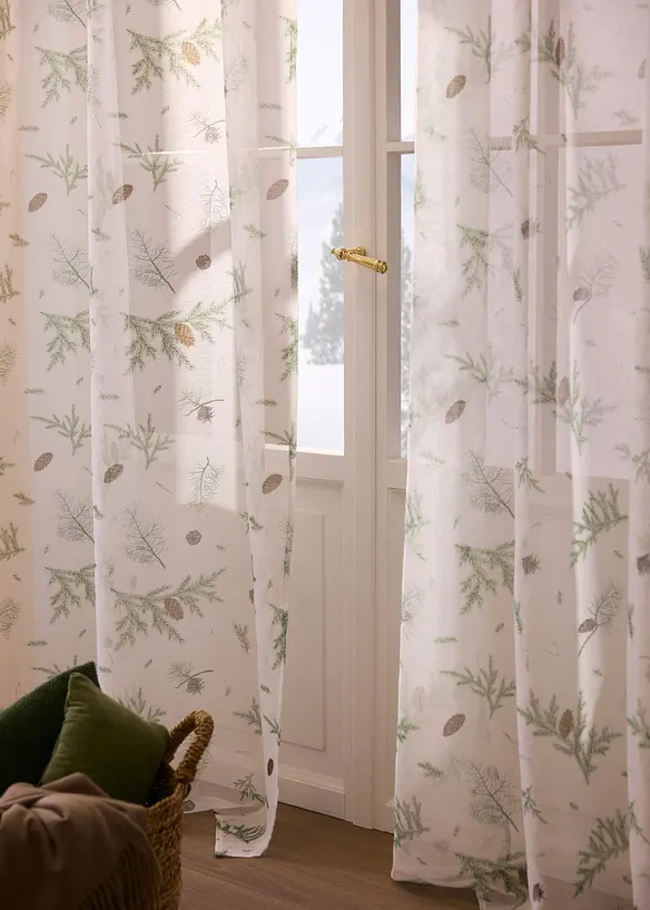 Gardin med l&auml;tt struktur och &aring;tervunnen polyester (1-pack), bonprix