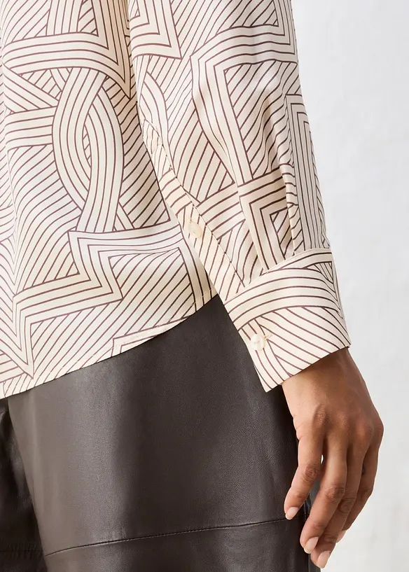 Skjortblus av mjukt material med silke, bonprix
