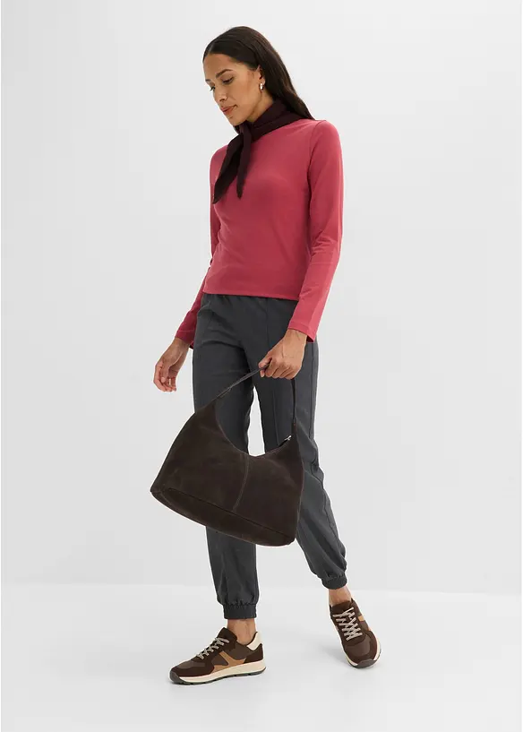 L&aring;ng&auml;rmad topp i Slim Fit av ekologisk bomull (2-pack), bonprix