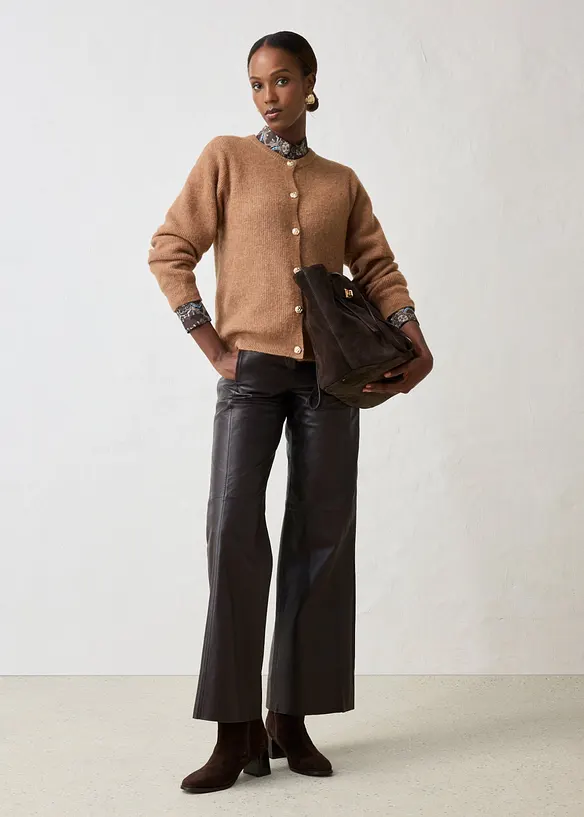 Cardigan i ylleblandning med alpackaull, bonprix