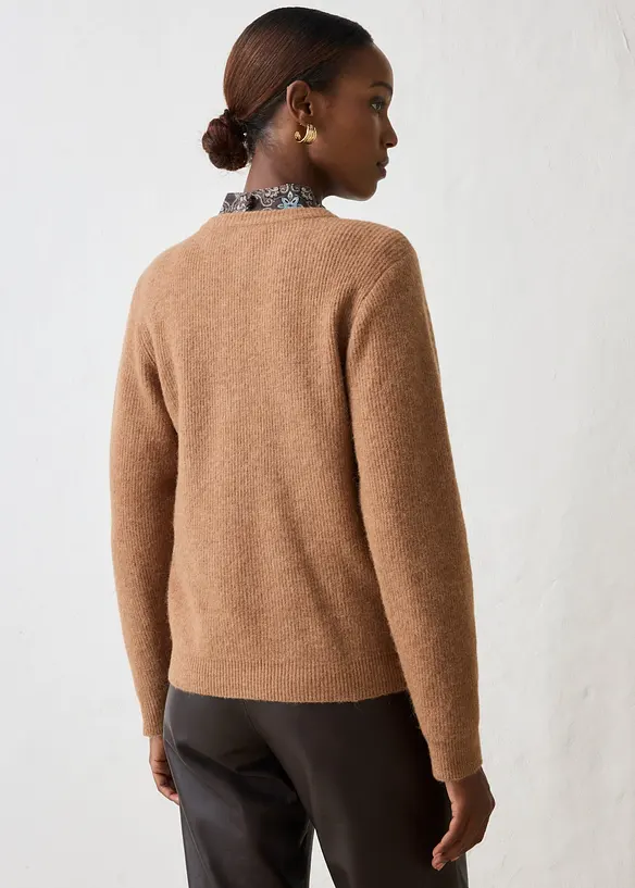 Cardigan i ylleblandning med alpackaull, bonprix