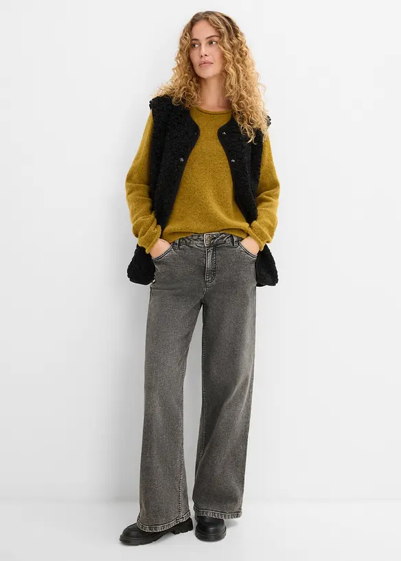 Wide Leg Jeans Mid Waist, bonprix