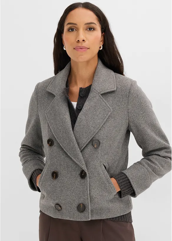Kort jacka med yllelook, bonprix