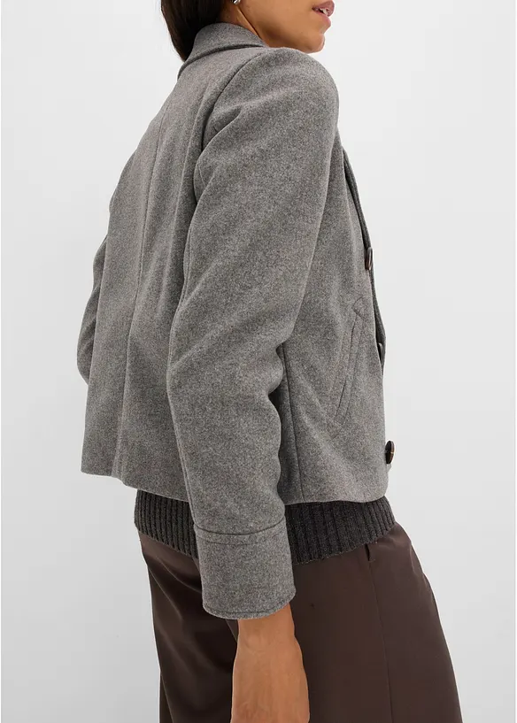 Kort jacka med yllelook, bonprix