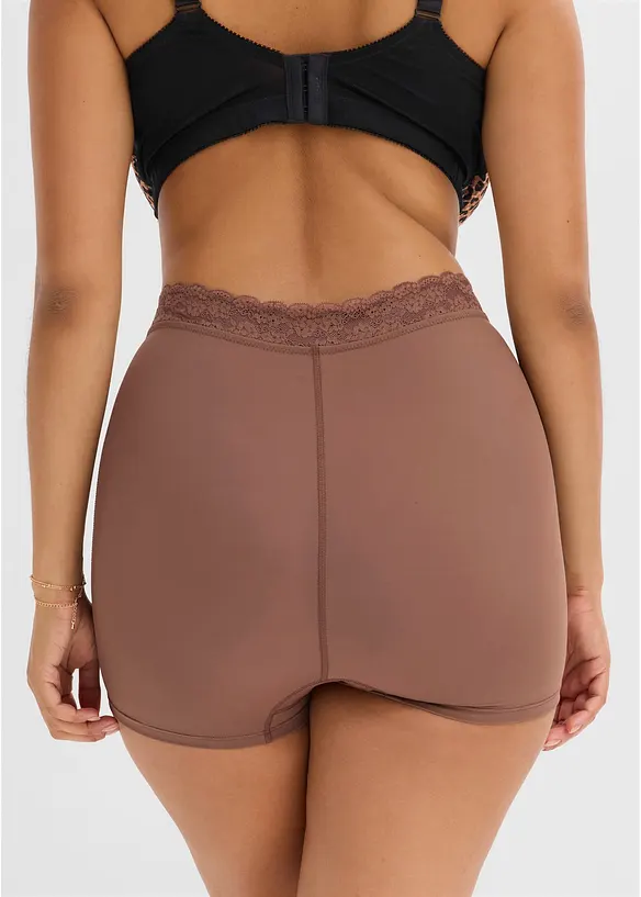 Hipstertrosa med l&auml;tt formande effekt och spets (2-pack), bonprix
