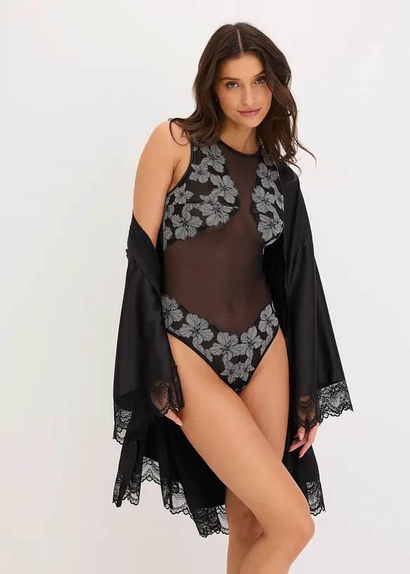 Stringbody med elegant broderi, bonprix