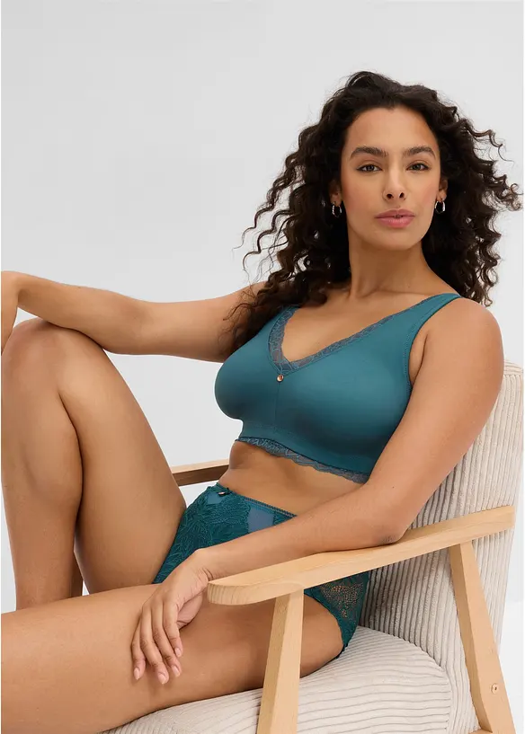 Minimizer-bralette utan bygel, med skir spets, bonprix