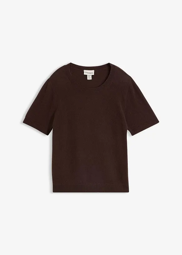 Kort&auml;rmad tr&ouml;ja i kashmir med Good Cashmere Standard&reg;, bonprix