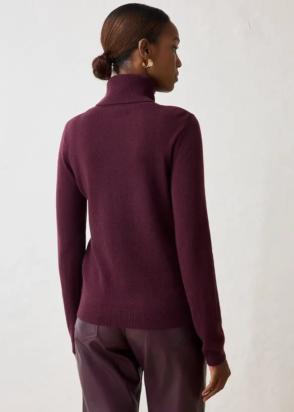 Polotr&ouml;ja i mjuk kashmirblandning med Good Cashmere Standard&reg;, bonprix
