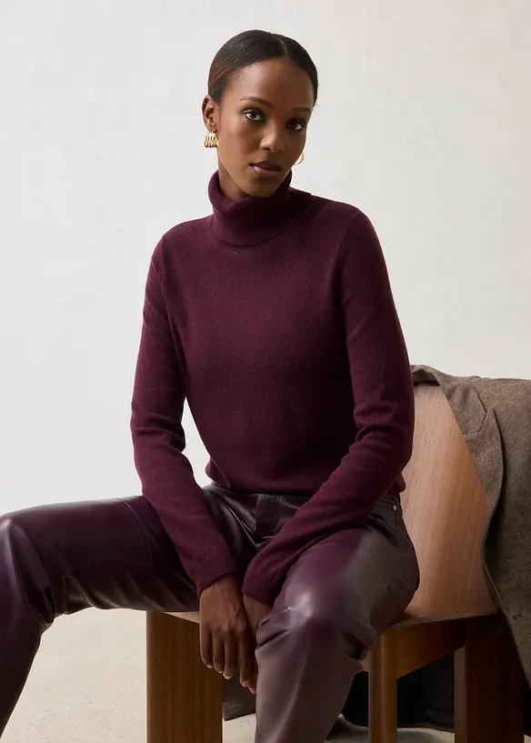 Polotr&ouml;ja i mjuk kashmirblandning med Good Cashmere Standard&reg;, bonprix