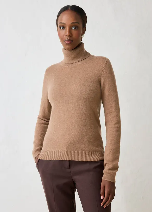 Polotr&ouml;ja i mjuk kashmirblandning med Good Cashmere Standard&reg;, bonprix