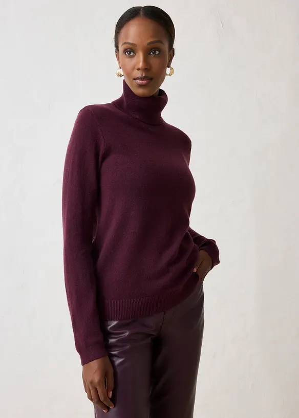 Polotr&ouml;ja i mjuk kashmirblandning med Good Cashmere Standard&reg;, bonprix