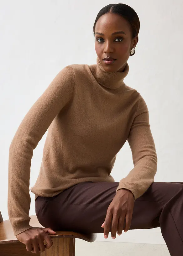 Polotr&ouml;ja i mjuk kashmirblandning med Good Cashmere Standard&reg;, bonprix