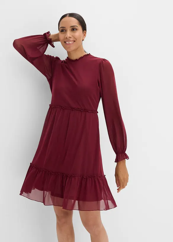 Jerseykl&auml;nning av tunn mesh, bonprix