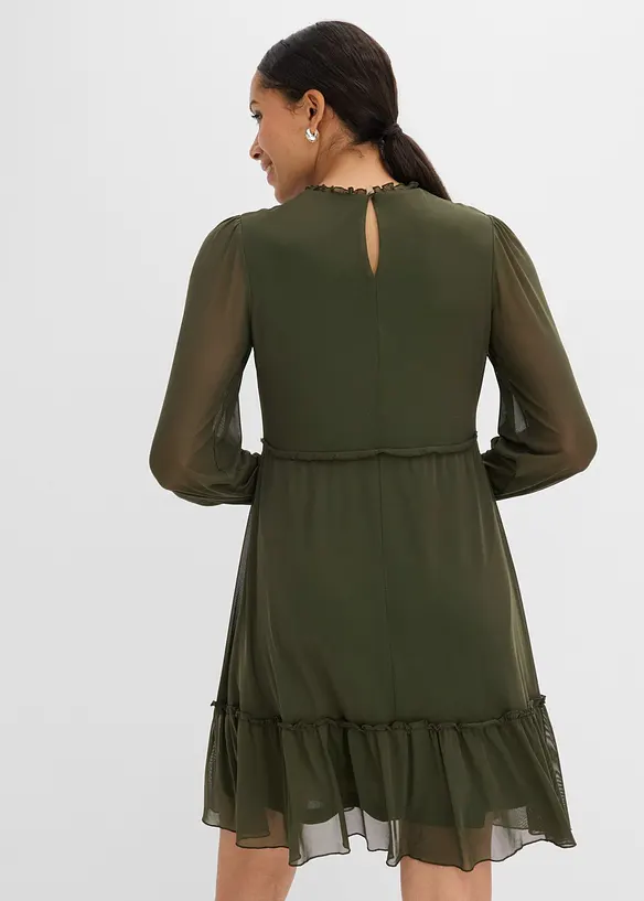 Jerseykl&auml;nning av tunn mesh, bonprix