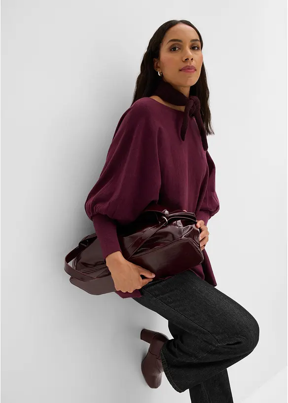 Stickad cape med flikig nederkant, bonprix