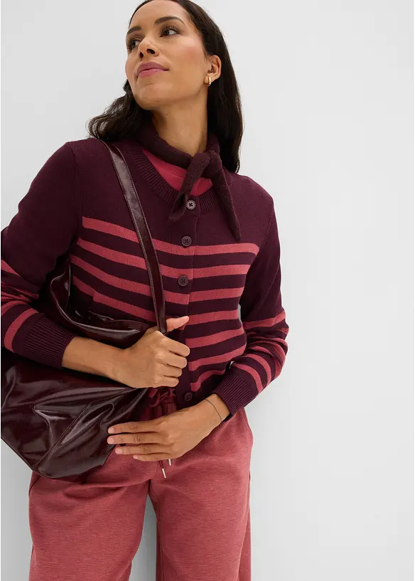Kort cardigan i bomullsmix, bonprix