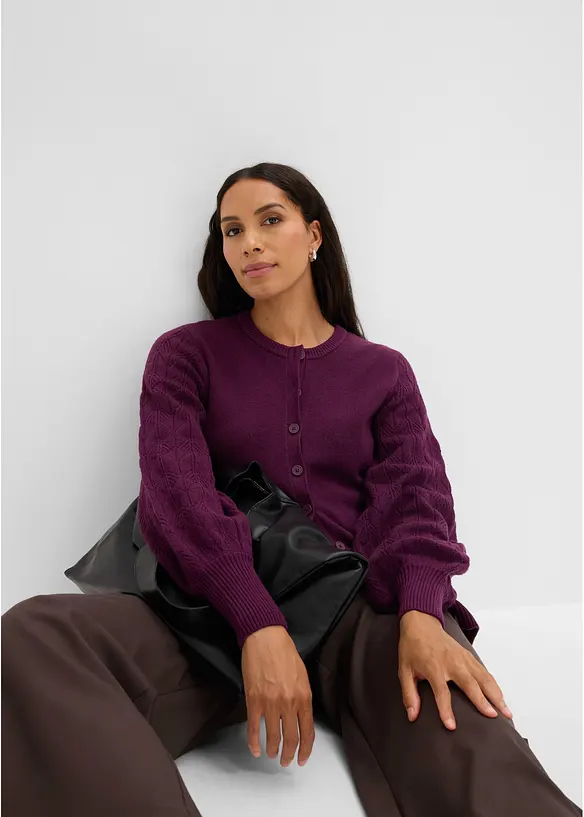 H&aring;lm&ouml;nstrad cardigan, bonprix