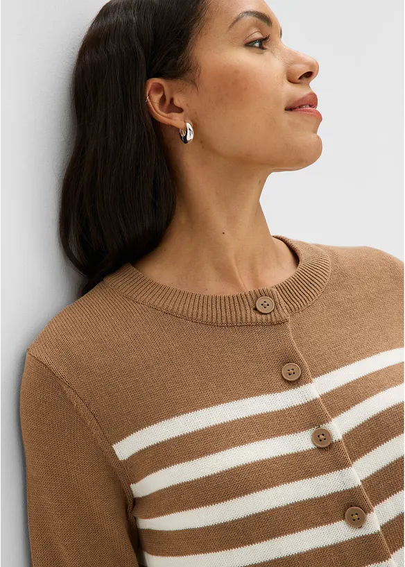 Kort cardigan i bomullsmix, bonprix