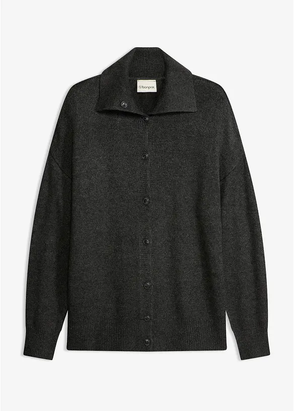 Stickad cardigan i ledig modell, av viskosmix, bonprix