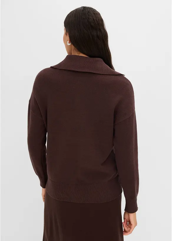Stickad cardigan i ledig modell, av viskosmix, bonprix