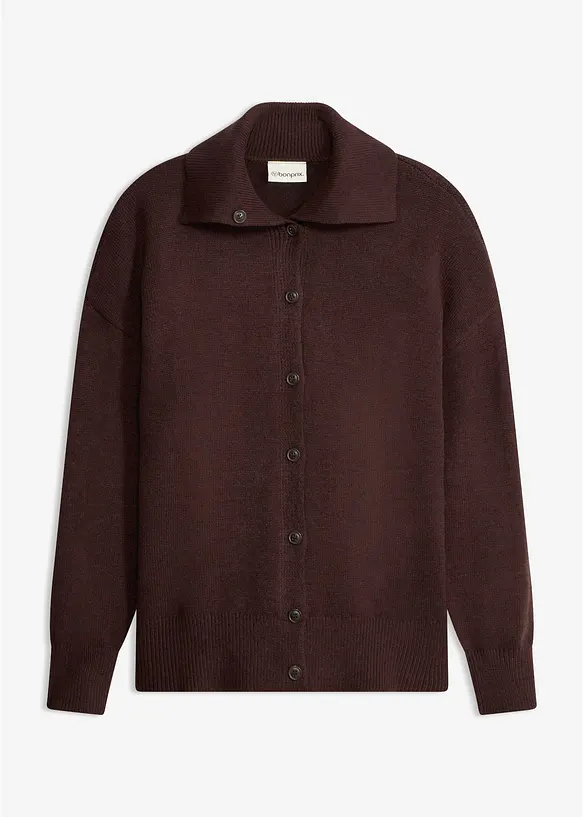 Stickad cardigan i ledig modell, av viskosmix, bonprix