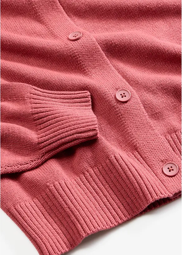 Stickad cardigan i kort modell, av bomullsmix, bonprix