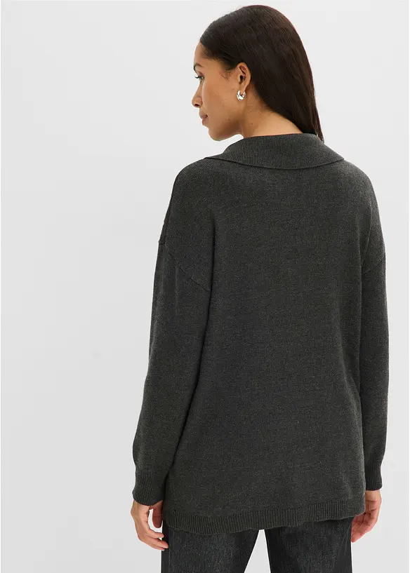 Oversizetr&ouml;ja med fl&auml;tstickning, bonprix