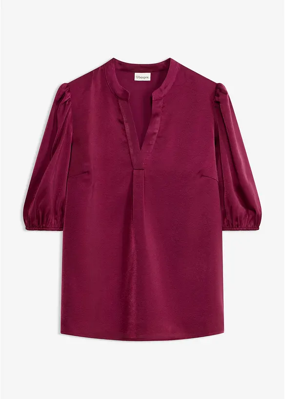 Blustunika av satin med mjukt fall, bonprix
