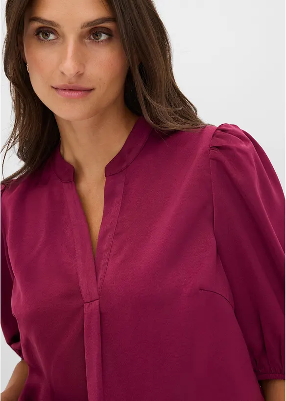 Blustunika av satin med mjukt fall, bonprix