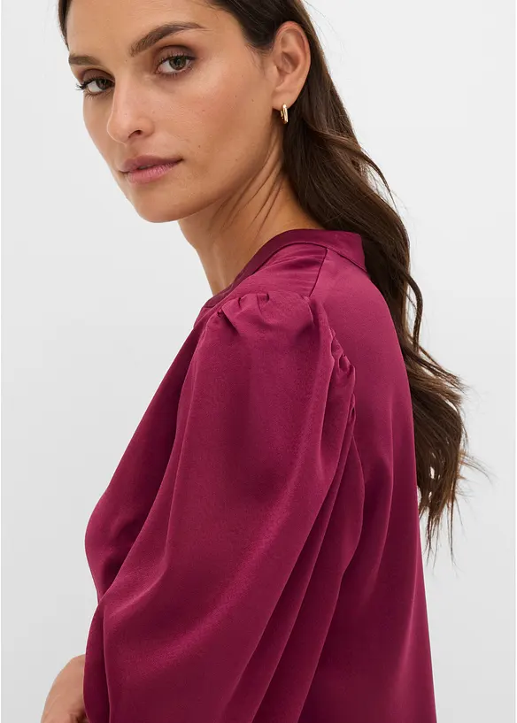 Blustunika av satin med mjukt fall, bonprix