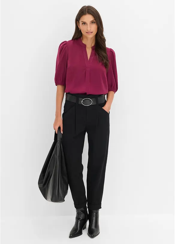 Blustunika av satin med mjukt fall, bonprix
