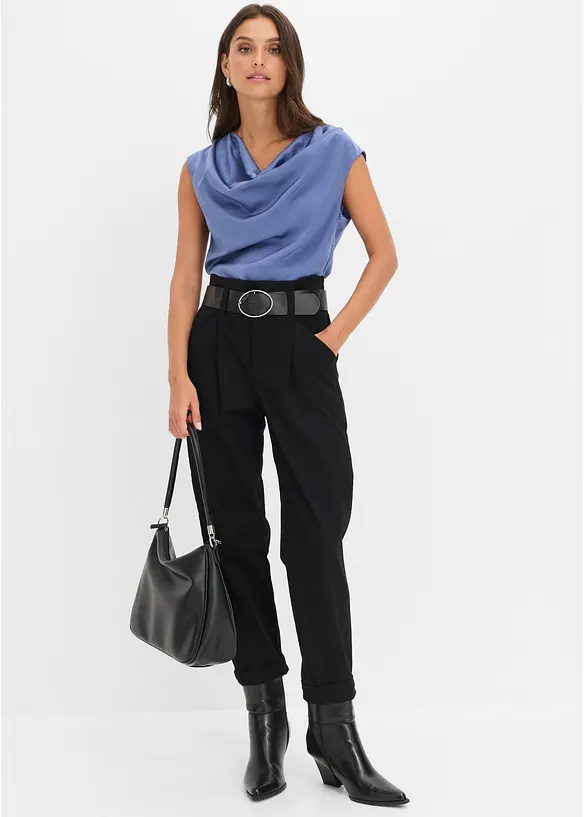Bluslinne i satin med mjukt fall, bonprix
