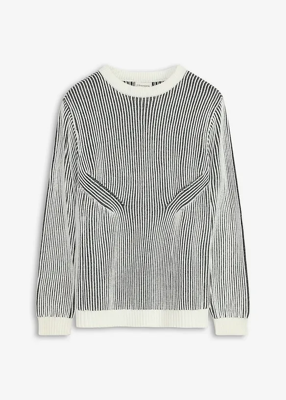 Ribbad tr&ouml;ja av bomullsmix, Loose Fit, bonprix