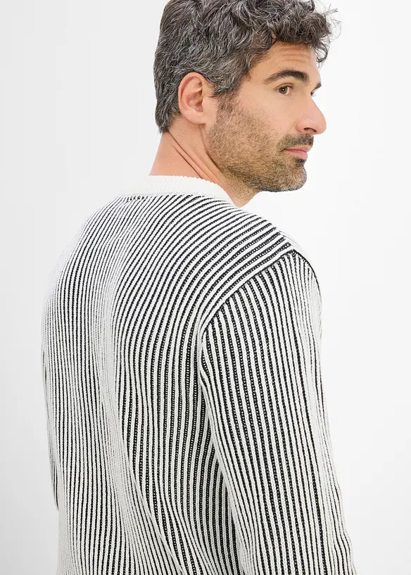 Ribbad tr&ouml;ja av bomullsmix, Loose Fit, bonprix