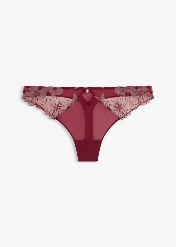 Stringtrosa med elegant broderi, bonprix