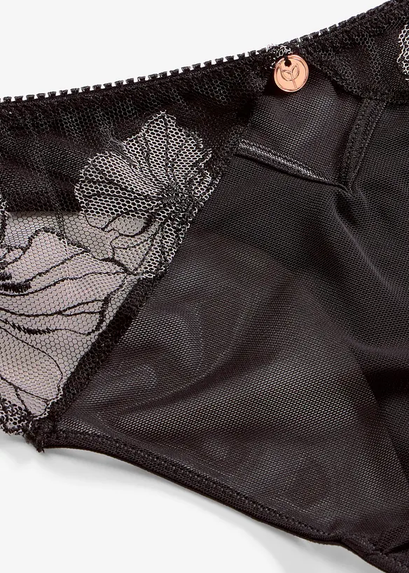 Stringtrosa med elegant broderi, bonprix