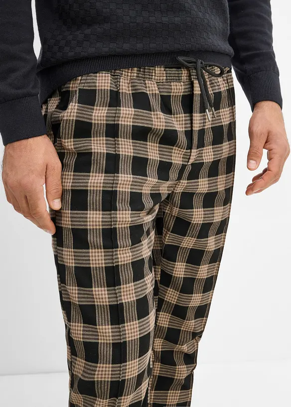 Byxa med yllelook och bekv&auml;m midja, normal passform, bonprix