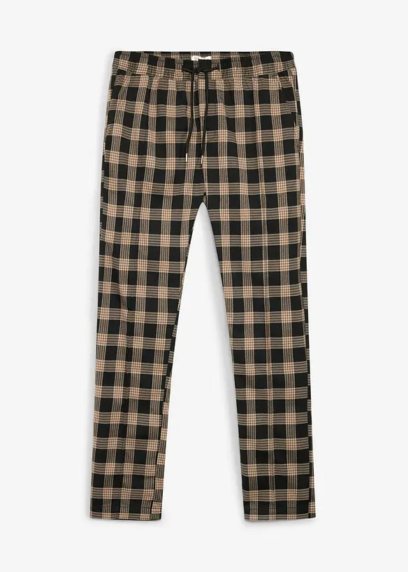 Byxa med yllelook och bekv&auml;m midja, normal passform, bonprix