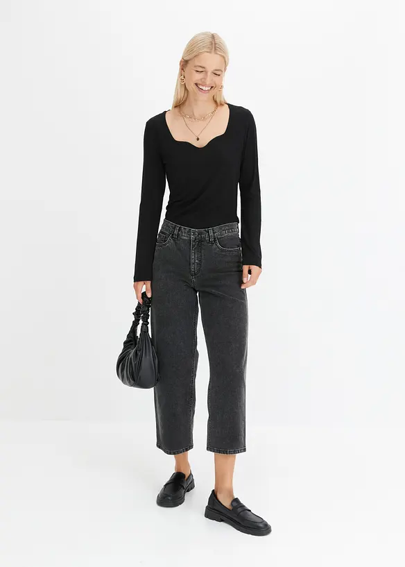 Wide Leg Jeans Mid Waist, bonprix