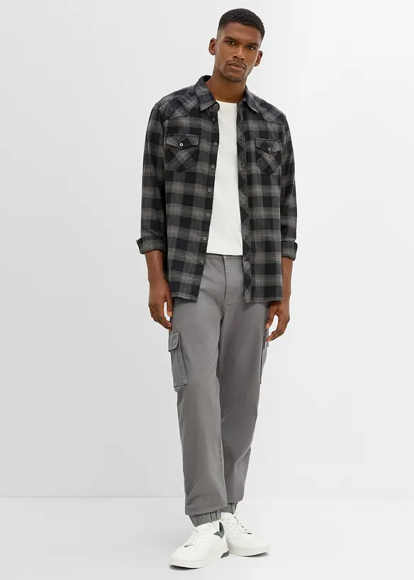 Cargobyxa med stretch i Regular Fit, tapered, bonprix