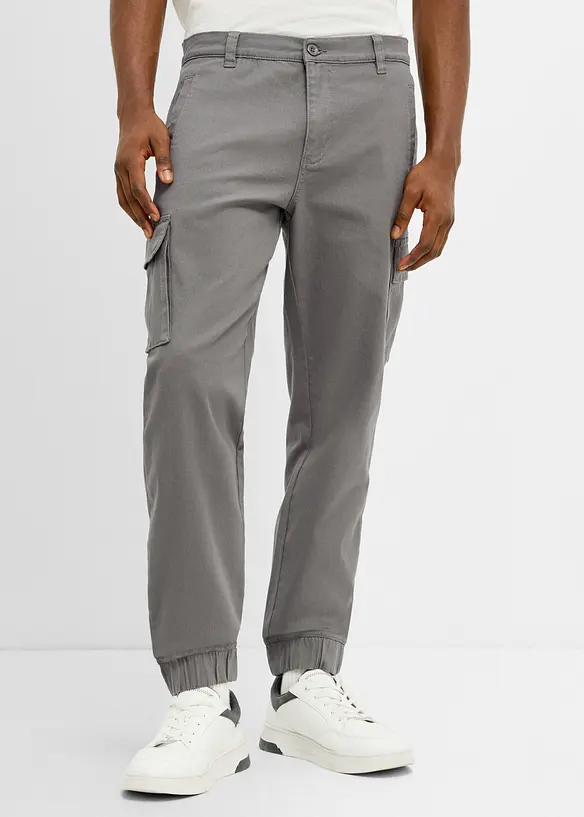 Cargobyxa med stretch i Regular Fit, tapered, bonprix