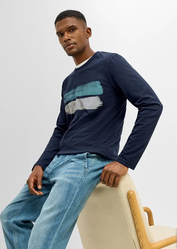 L&aring;ng&auml;rmad T-shirt i ekologisk bomull, bonprix