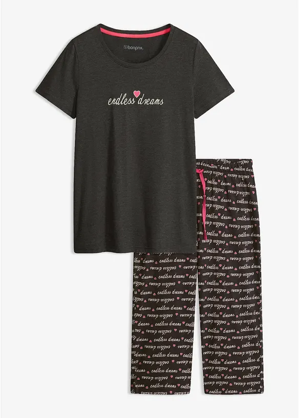 Capripyjamas med bomull, bonprix