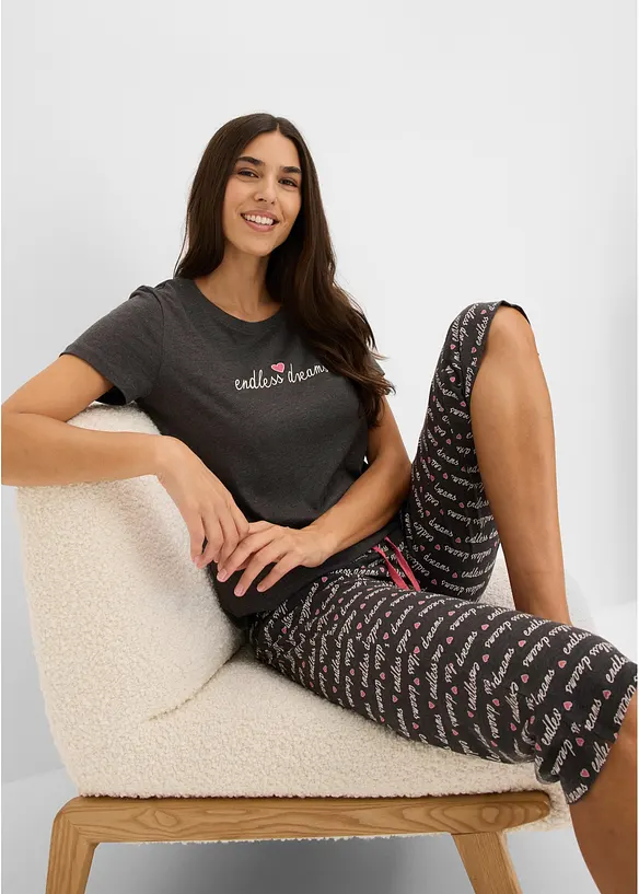 Capripyjamas med bomull, bonprix