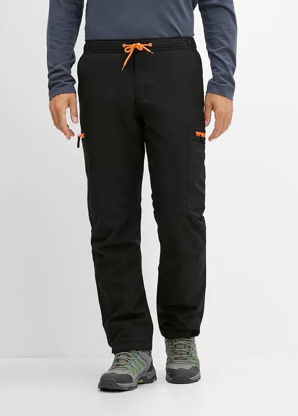 Vattent&auml;t funktionsbyxa med v&auml;rmande foder och cargofickor, Relaxed Fit, bonprix