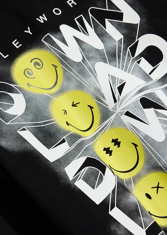 L&aring;ng&auml;rmad T-shirt i bomull med SmileyWorld-motiv, SmileyWorld