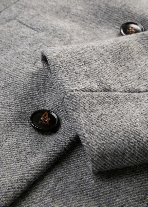 Kort vinterkappa med 2-i-1-look och yllek&auml;nsla, bonprix
