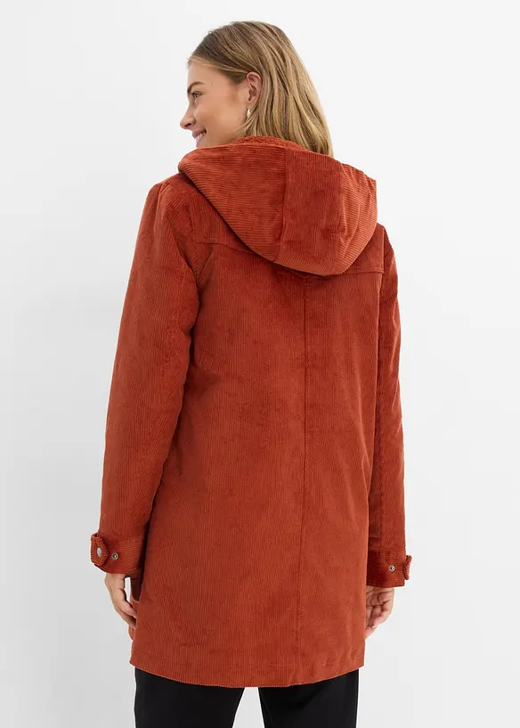 Varm A-linjeformad manchesterparkas med teddyp&auml;ls i huvan, bonprix