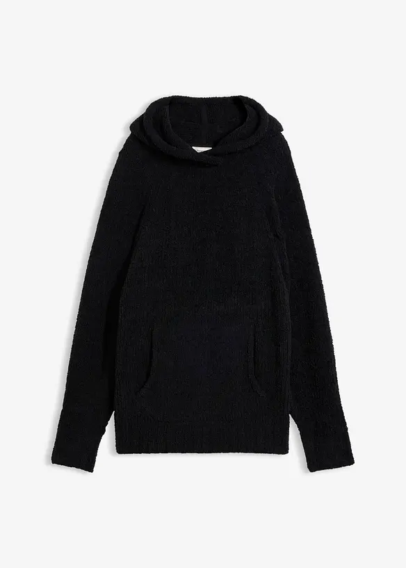 Sweatshirt med huva, av teddyfleece, bonprix